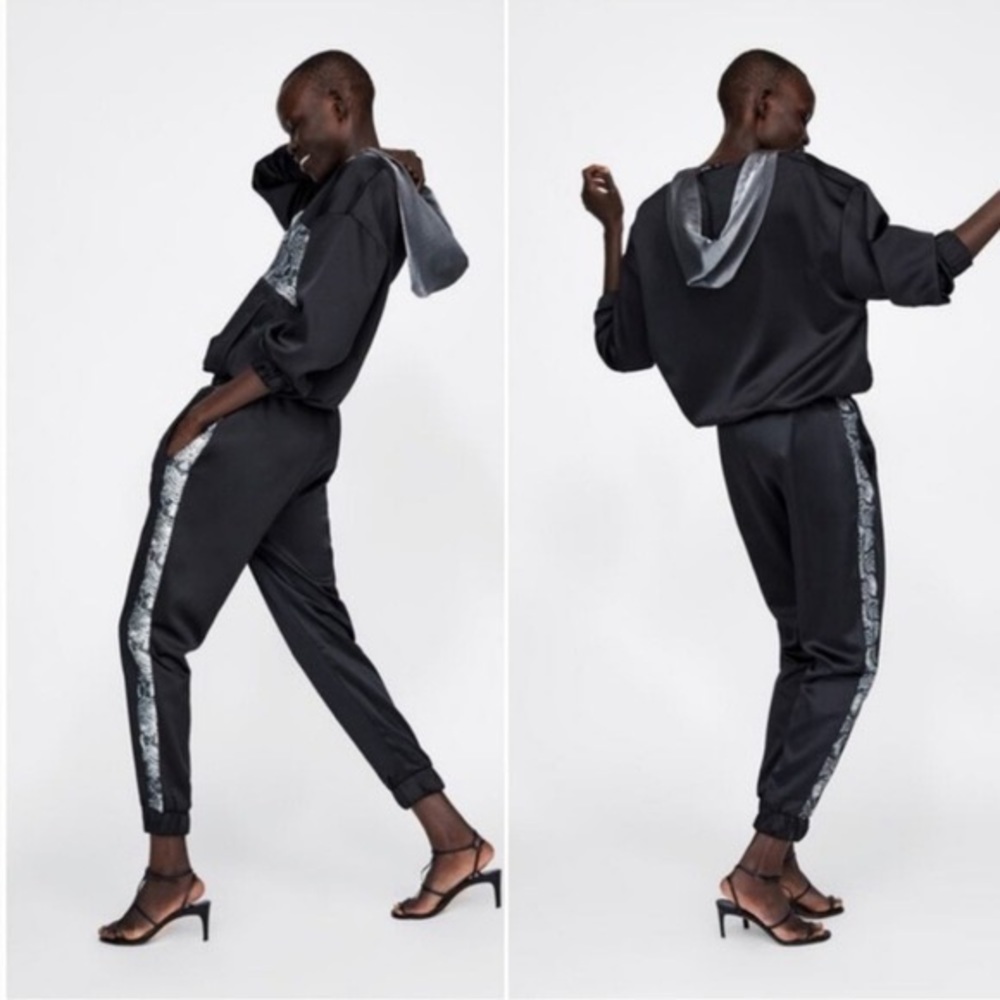 Satiny black pants